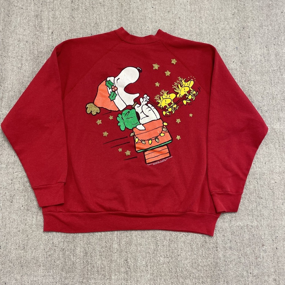 vintage Snoopy sweatshirt‎ mens large Red 1990s cartoon
